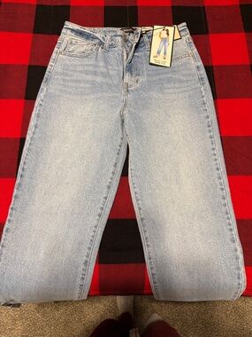 BCBGeneration Light Blue Mega Cuff Wide Leg Jeans